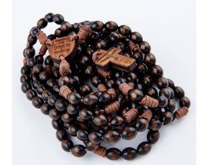 Różaniec Drewniany 20 Tajemnic Brązowy