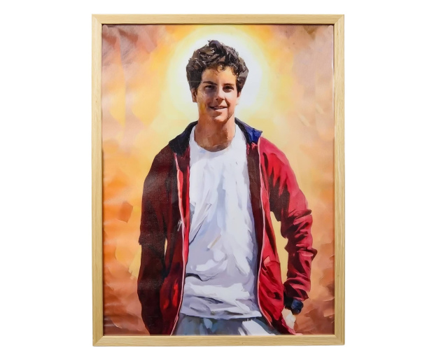 Obraz Carlo Acutis w ramce, format 30 x 40 cm