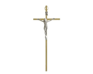 Krzyż metalowy 18 cm kolor złoty