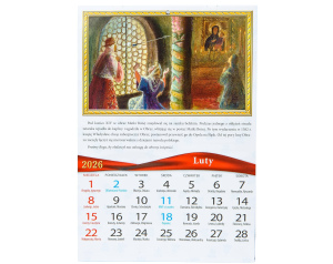 Kalendarz ścienny katolicki na 2026 rok z Matką Bożą Jasnogórską