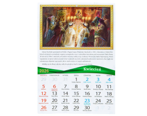 Kalendarz ścienny katolicki na 2026 rok z Matką Bożą Jasnogórską