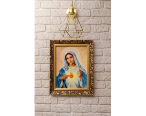 Obraz Serce Maryi 50x70 cm w ozdobnej ramie – elegancka dekoracja z głębią symboliki