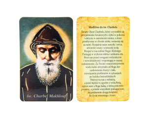 Karta Modlitewna święty Charbel