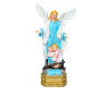Figurka Anioł Stróż z dziećmi niebieski