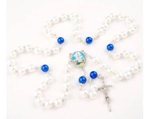 Różaniec z Matką Boską Fatimską Biały