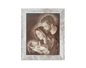 Obraz Święta Rodzina biała przecierana rama, wzór 2