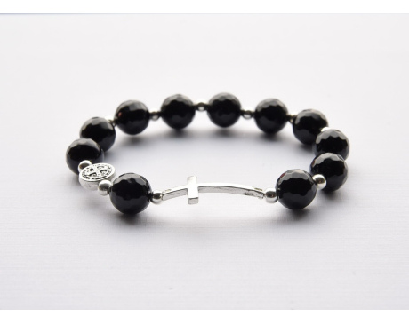 Różaniec bransoletka ONYKS 10 mm