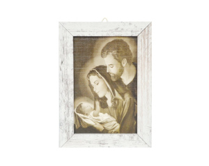 Obraz Święta Rodzina mały biała przecierana rama, wzór 2
