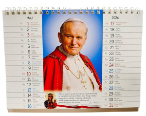 Kalendarz Biurkowy 2026 ze świętym Janem Pawłem II