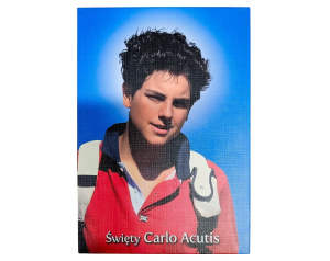 Święty Carlo Acutis - obrazek na tekturze