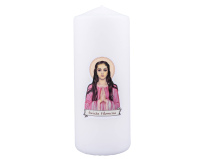 Biała Świeca Liturgiczna Święta Filomena - Parafinowa, 20 cm