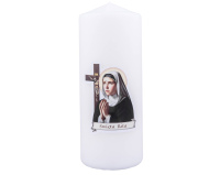 Biała Świeca Liturgiczna Święta Rita - Parafinowa, 20 cm