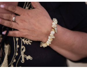 Bransoletka religijna z Krzyżykiem i Medalikiem Cytryn