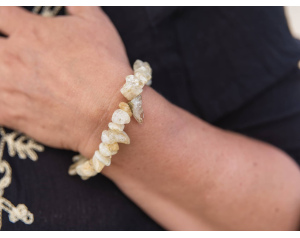 Bransoletka religijna z Krzyżykiem i Medalikiem Cytryn