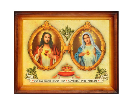 Obraz religijny w Ramie Serce Jezusa Serce Maryi 50x70 cm