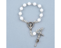 Różaniec 10 kulka biała