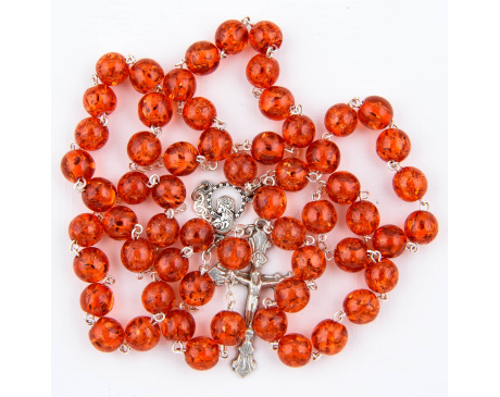 Różaniec Maryjny Kulka kolor bursztynowy