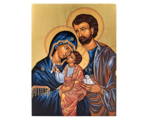 Ikona religijna Święta Rodzina złocona