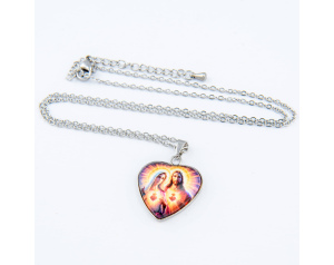 Metalowy Medalion religijny z Jezusem i Maryją