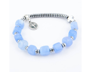 Różaniec Bransoletka Damska 10 Hematyt, Niebieska