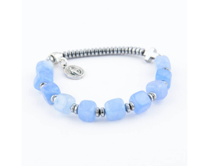 Różaniec Bransoletka Damska 10 Hematyt, Niebieska