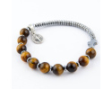Różaniec bransoletka Tygrysie Oko z medalikiem Maryi