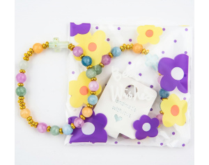 Różaniec bransoletka z krzyżem, agat kolorowy | Modlitwa na co dzień