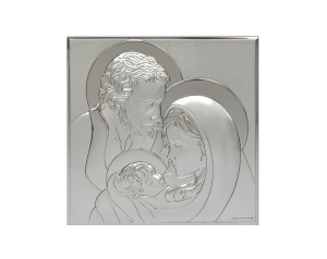 Obrazek srebrny ŚWIĘTA RODZINA kwadrat większy