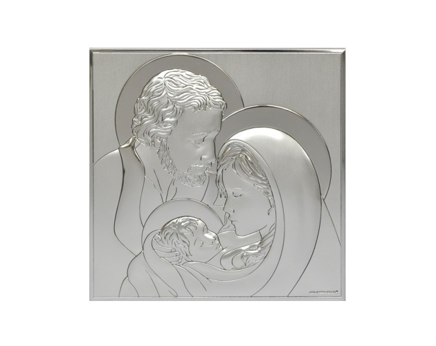 Obrazek srebrny ŚWIĘTA RODZINA kwadrat większy