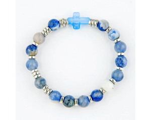 Różaniec Bransoletka z koralika granatowa