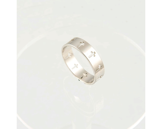 Obrączka ze stali nierdzewnej z krzyżykami