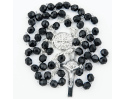 Różaniec Maryjny Kryształkowy Większe Koraliki Czarny