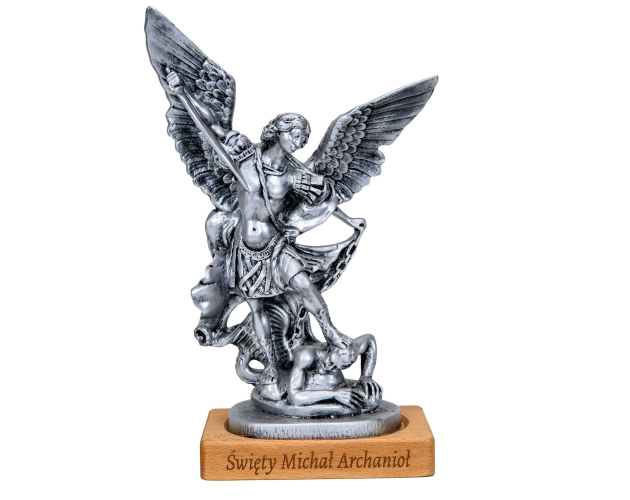 Figurka Święty Michał Archanioł 15 cm w kolorze srebrnym