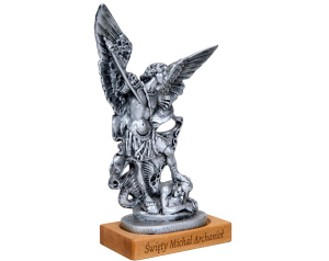 Figurka Święty Michał Archanioł 15 cm w kolorze srebrnym