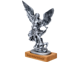 Figurka Święty Michał Archanioł 15 cm w kolorze srebrnym