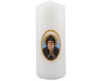 Biała świeca Święty Charbel - świeca parafinowa 20 cm
