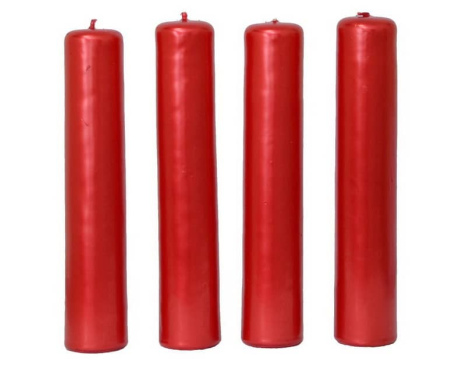 Czerwone świece adwentowe komplet 4 sztuki - tradycyjny wystrój na adwent