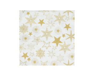 Serwetka na Boże Narodzenie złote gwiazdki