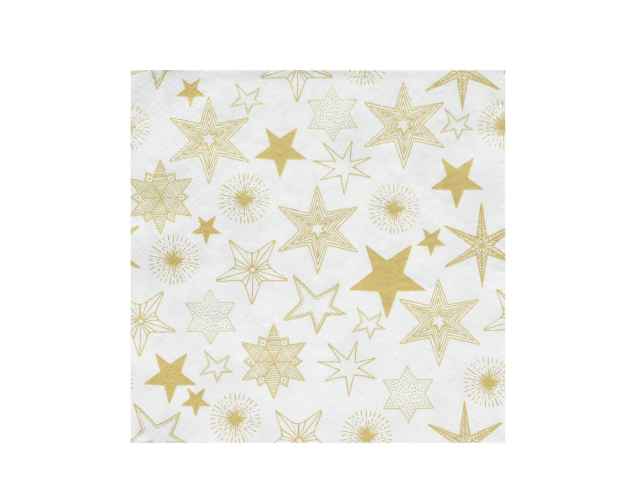 Serwetka na Boże Narodzenie złote gwiazdki