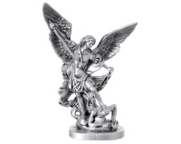 Święty Michał Archanioł, srebrna figurka żywiczna 20 cm