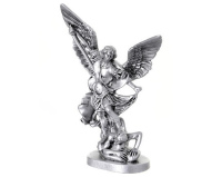 Święty Michał Archanioł, srebrna figurka żywiczna 20 cm