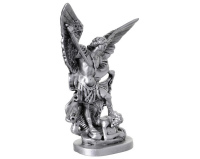Święty Michał Archanioł, srebrna figurka żywiczna 20 cm