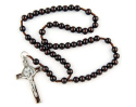 Różaniec drewniany męski z krzyżem świętego Benedykta