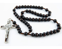 Różaniec drewniany męski z krzyżem świętego Benedykta