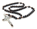 Różaniec drewniany męski z krzyżem świętego Benedykta