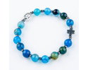 Różaniec Bransoletka dla Dziewczynki Agat Niebieski Hematyt
