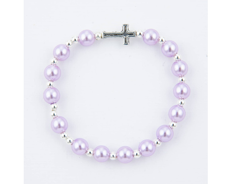 Różaniec Bransoletka Kulka 8 mm Fioletowa