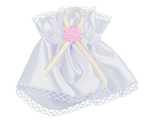 Ozdoba Świecy Do Chrztu - Biało-Różowa