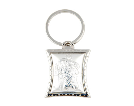 Brelok srebrny z modlitwą świętego Krzysztofa