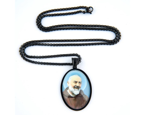 Medalion Metalowy Święty Ojciec Pio